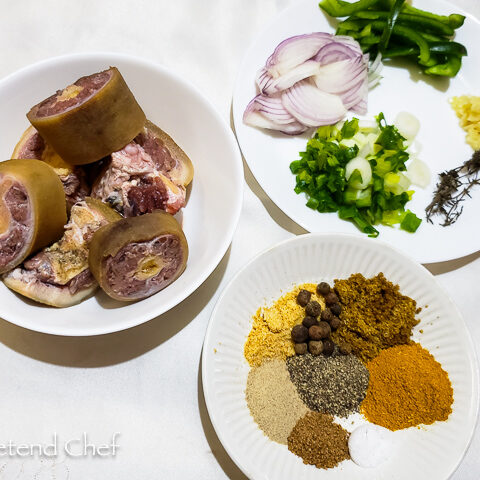 Ingredients for Jamaican Oxtail Curry