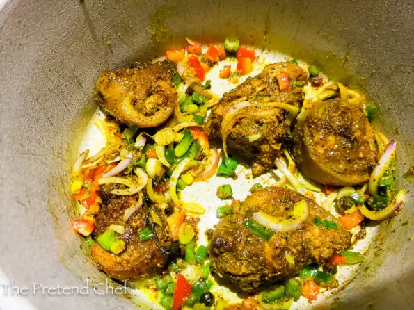 Jamaican Curry Oxtail in a pot