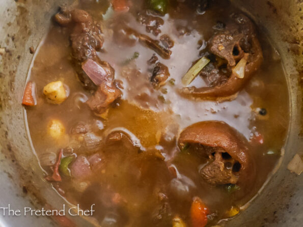 Jamaican Oxtail Stew in a pot