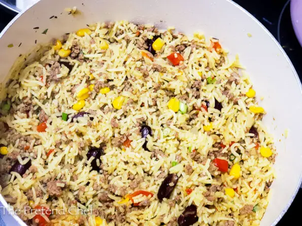 Rich & Delicious Nigerian dirty rice in a pot