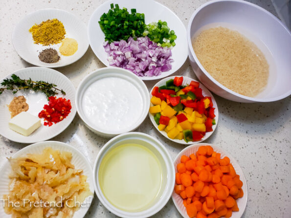 Ingredients for Jamaican Seasoned Rice 