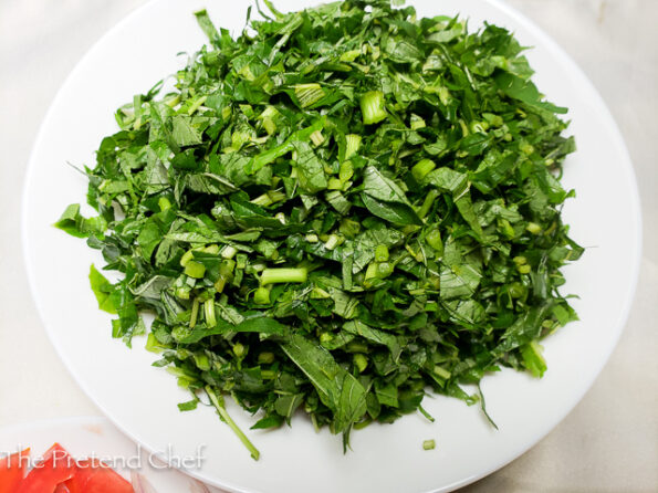 shredded callaloo in a plate